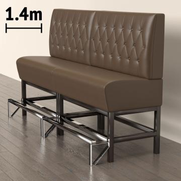 MIAMI | Panchina del ristorante | L:H 140 x 133 cm | Marrone | Rombo Chesterfield | Pelle