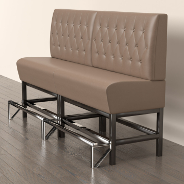 MIAMI | Panchina del ristorante | L:H 140 x 133 cm | Taupe | Rombo Chesterfield | Pelle