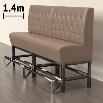 MIAMI | Panchina del ristorante | L:H 140 x 133 cm | Taupe | Rombo Chesterfield | Pelle