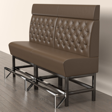 MIAMI | Gastro Hochbank | B:H 180 x 158 cm | Braun | Chesterfield | Leder