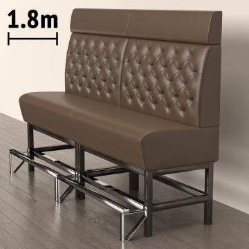 MIAMI | Gastro Hochbank | B:H 180 x 158 cm | Braun | Chesterfield | Leder