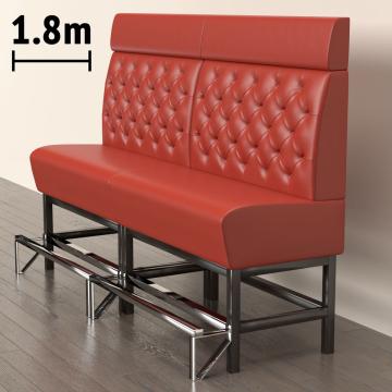 MIAMI | Gastro Hochbank | B:H 180 x 158 cm | Rot | Chesterfield | Leder