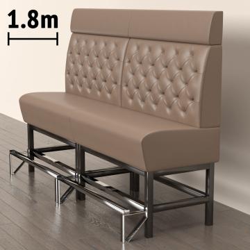 MIAMI | Gastro Hochbank | B:H 180 x 158 cm | Taupe | Chesterfield | Leder