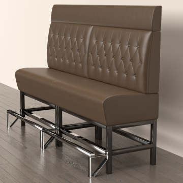 MIAMI | Gastro Hochbank | B:H 180 x 158 cm | Braun | Chesterfield Raute | Leder