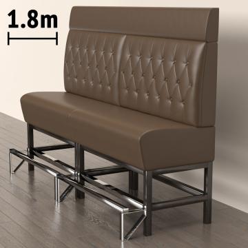 MIAMI | Gastro Hochbank | B:H 180 x 158 cm | Braun | Chesterfield Raute | Leder
