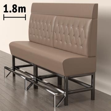MIAMI | Gastro Hochbank | B:H 180 x 158 cm | Taupe | Chesterfield Raute | Leder