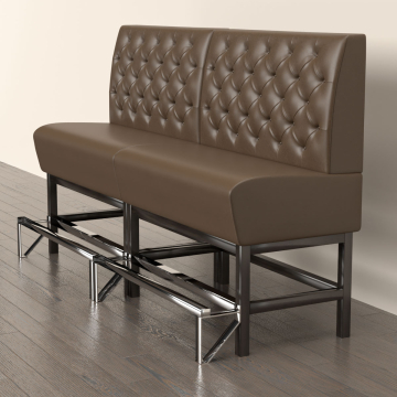 MIAMI | Gastrobänk | B:H 200 x 133 cm | Brun | Chesterfield | Läder