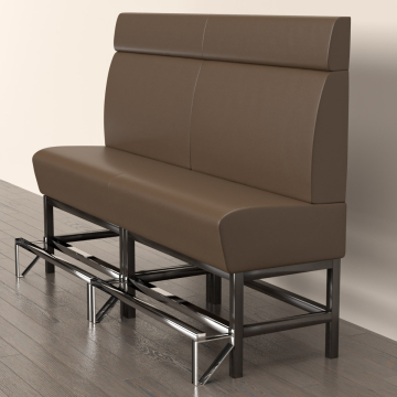 MIAMI | Gastro Hochbank | B:H 200 x 158 cm | Braun | Glatt | Leder