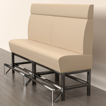 MIAMI | Gastro Hochbank | B:H 200 x 158 cm | Creme | Glatt | Leder