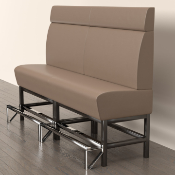 MIAMI | Gastro Hochbank | B:H 200 x 158 cm | Taupe | Glatt | Leder