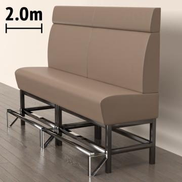 MIAMI | Gastro Hochbank | B:H 200 x 158 cm | Taupe | Glatt | Leder