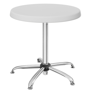 MIO | Festbord | Ø 70 cm | H: 76cm | Højdejusterbart | Hvid | Sammenklappeligt