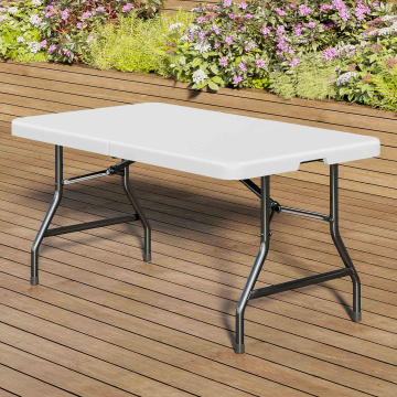 MIO | Table de réception | L:P 152 x 70 cm | Blanche | Pliable | Rectangulaire