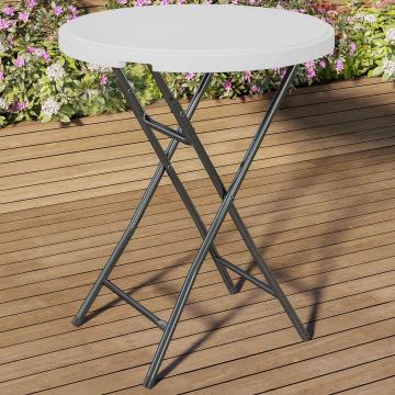 MIO | Opvouwbare Feesttafel | Ø 80 cm | Wit | Opvouwbaar | Rond