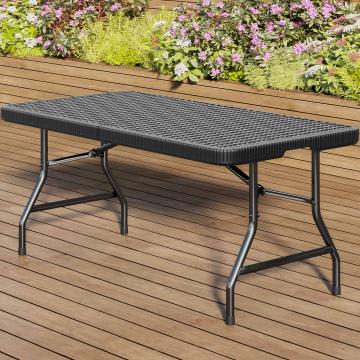 MIO | Feesttafel | B:D 183 x 75 cm | Zwart | Opvouwbaar