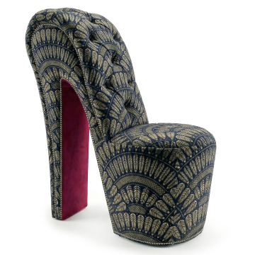 MIRANDA | High Heels Sessel | Chesterfield | Samt | Federfächer | Royal Blue