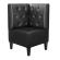 MIAMI | Hörnsoffa till restaurang | B:H 64 x 103 cm | Svart | Chesterfield romb | Läder