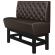 MIAMI | Hög restaurangsoffa | B:H 120 x 133 cm | Brun | Chesterfield | Läder