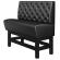 MIAMI | Hög restaurangsoffa | B:H 120 x 133 cm | Svart | Chesterfield | Läder