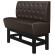 MIAMI | Hög restaurangsoffa | B:H 120 x 133 cm | Brun | Chesterfield romb | Läder