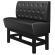MIAMI | Hög restaurangsoffa | B:H 100 x 133 cm | Svart | Chesterfield romb | Läder