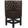 MIAMI | Gastro hög bänk | B:H 64 x 133 cm | Mörkbrun | Chesterfield | Läder