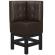 MIAMI | Gastro hög bänk | B:H 64 x 133 cm | Mörkbrun | Chesterfield knapp | Läder