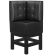 MIAMI | Gastro hög bänk | B:H 64 x 133 cm | Svart | Chesterfield Button | Läder