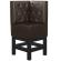 MIAMI | Gastro hög bänk | B:H 64 x 133 cm | Mörkbrun | Chesterfield romb | Läder