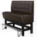 MIAMI | Hög restaurangsoffa | B:H 140 x 133 cm | Brun | Chesterfield-knapp | Läder