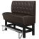 MIAMI | Hög restaurangsoffa | B:H 180 x 133 cm | Brun | Chesterfield romb | Läder