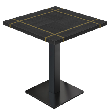 MKM | Mesa de bistró | 80 x 80 cm | H 74 cm | Wengué | Base: Negro