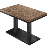 MM | Table bistro massif | Rectangulaire | 130 x 80 x 77 cm | Noyer / Noir