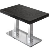 MM | Bistro Massiv Table | Rectangulaire | 120 x 70 x 77 cm | Wenge Noir / Acier inoxydable