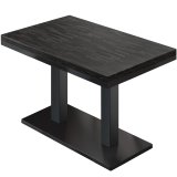MM | Mesa de comedor maciza para bistró | Rectangular | 120 x 70 x 77 cm | Wenge negro / negro