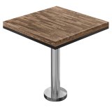 MML | Bistro Massiv Bord | Kvadratisk | 60 x 60 x 77 cm | Valnøtt / Rustfritt stål