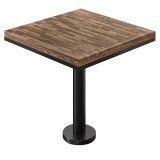 MML | Bistro Massiv Bord | Kvadratisk | 60 x 60 x 77 cm | Valnøtt / Svart