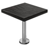 MML | Bistro Massiv Bord | Kvadratisk | 60 x 60 x 77 cm | Wenge Svart / Rustfritt Stål
