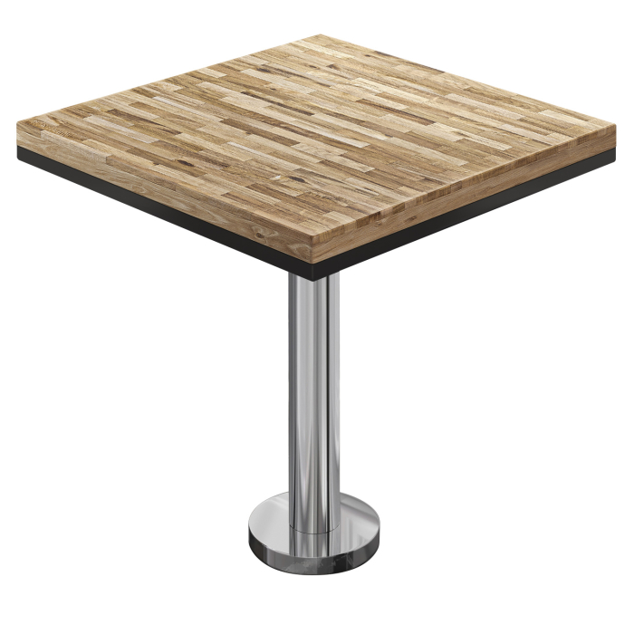 MML | Bistro solid bord | Firkantet | 60x60x77cm | Eik / rustfritt stål