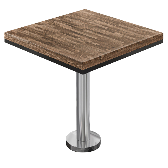 MML | Bistro solid bord | Firkantet | 60x60x77cm | Valnøtt / rustfritt stål