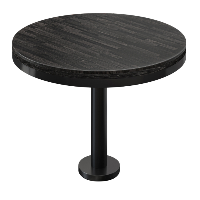 MML | Bistro Massiv Tisch | Rund | Ø 70 x 77 cm | Wenge Schwarz / Schwarz