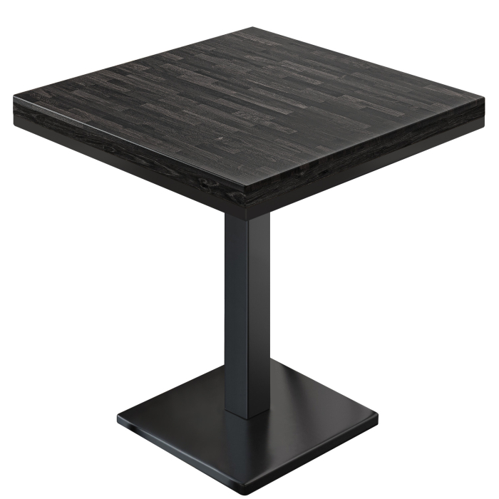 MM | Bistro Massiv Tisch | Quadratisch | 60 x 60 x 77 cm | Wenge Schwarz / Schwarz