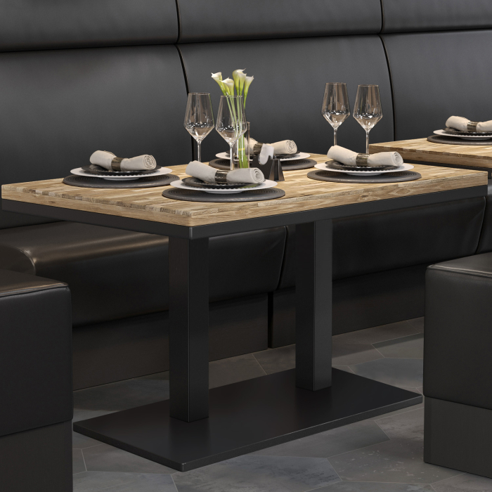 MM | Bistro solidt bord | rektangulært | 120 x 70 x 77 cm | eg/sort MM | Bistro solidt bord | rektangulært | 120 x 70 x 77 cm | eg/sort