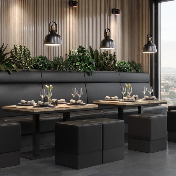 MM | Bistro solidt bord | rektangulært | 120 x 70 x 77 cm | eg/sort MM | Bistro solidt bord | rektangulært | 120 x 70 x 77 cm | eg/sort