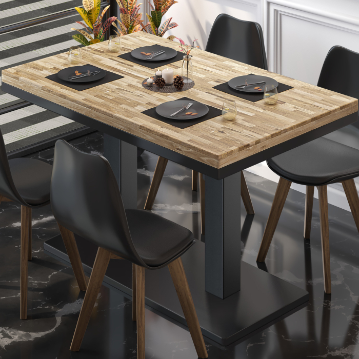 MM | Bistro solidt bord | rektangulært | 120 x 70 x 77 cm | eg/sort MM | Bistro solidt bord | rektangulært | 120 x 70 x 77 cm | eg/sort