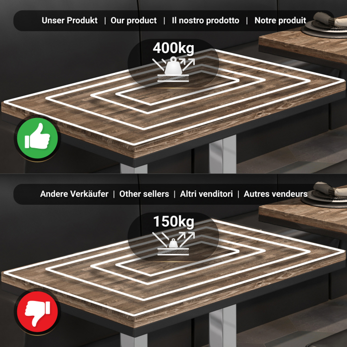 MM | Bistro massivt bord | rektangulärt | 120 x 70 x 77 cm | valnöt / rostfritt stål MM | Bistro massivt bord | rektangulärt | 120 x 70 x 77 cm | valnöt / rostfritt stål