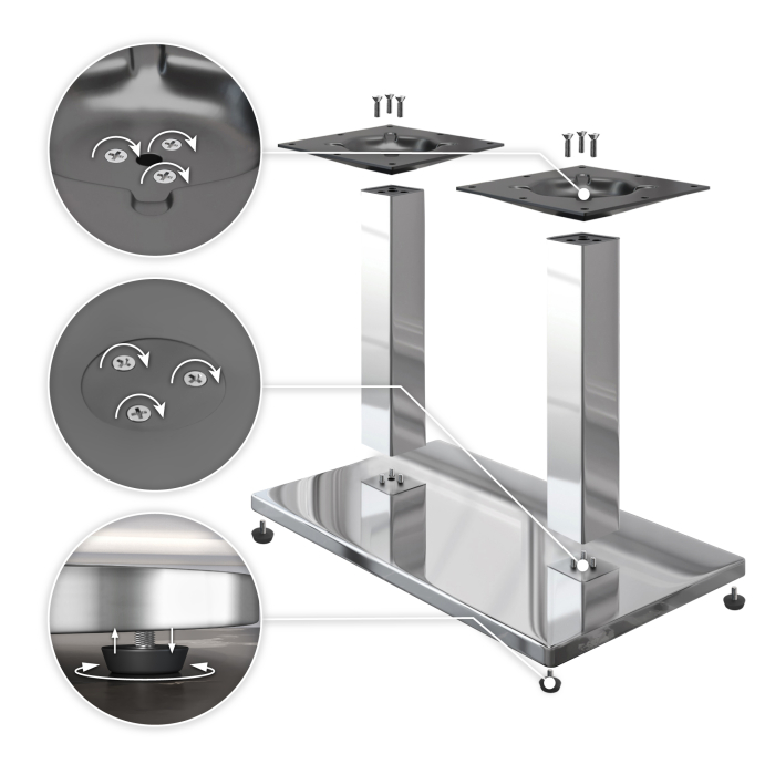 MM | Bistro massivt bord | rektangulärt | 120 x 70 x 77 cm | valnöt / rostfritt stål MM | Bistro massivt bord | rektangulärt | 120 x 70 x 77 cm | valnöt / rostfritt stål