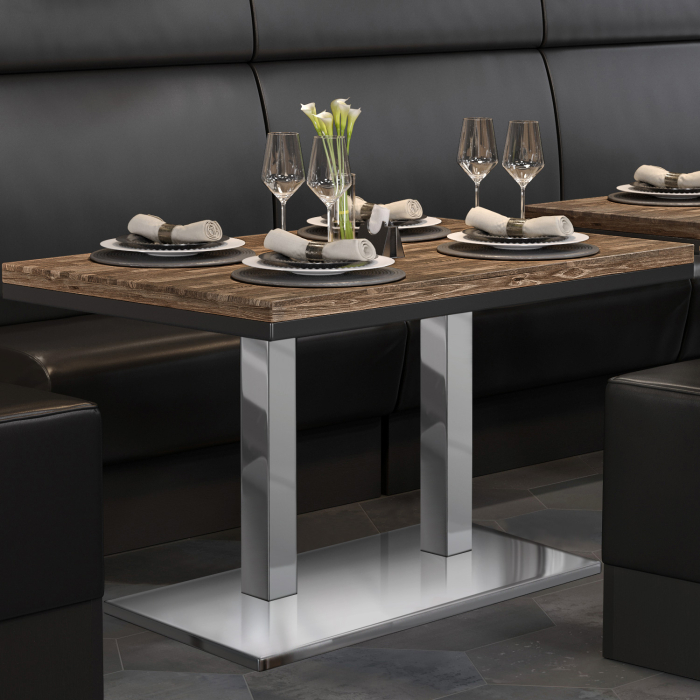 MM | Bistro massivt bord | rektangulärt | 120 x 70 x 77 cm | valnöt / rostfritt stål MM | Bistro massivt bord | rektangulärt | 120 x 70 x 77 cm | valnöt / rostfritt stål