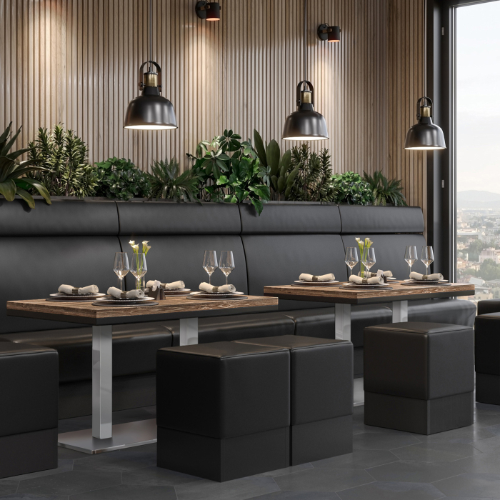 MM | Bistro massivt bord | rektangulärt | 120 x 70 x 77 cm | valnöt / rostfritt stål MM | Bistro massivt bord | rektangulärt | 120 x 70 x 77 cm | valnöt / rostfritt stål