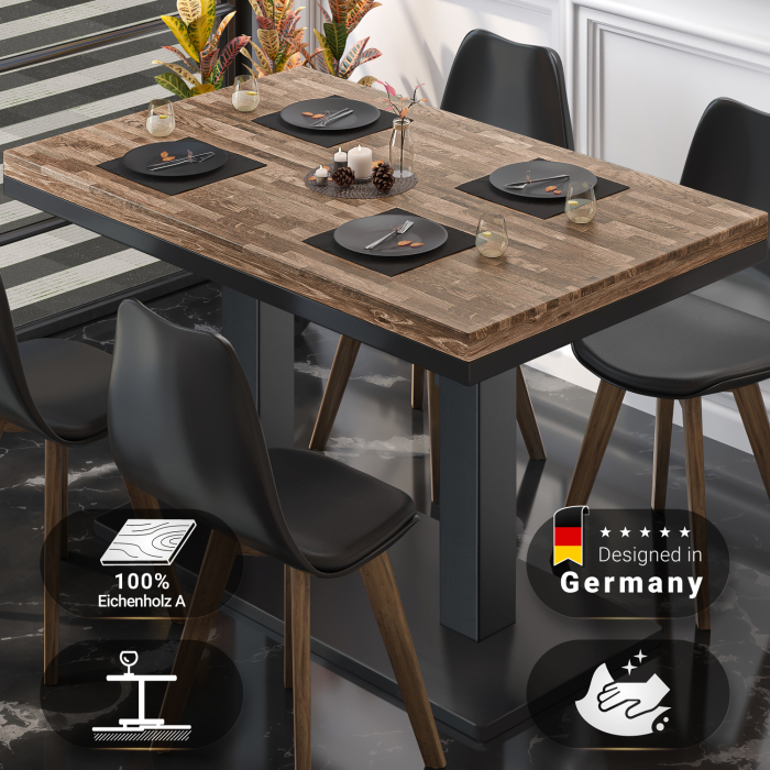 MM | Bistro solidt bord | rektangulært | 120 x 70 x 77 cm | valnød / sort MM | Bistro solidt bord | rektangulært | 120 x 70 x 77 cm | valnød / sort